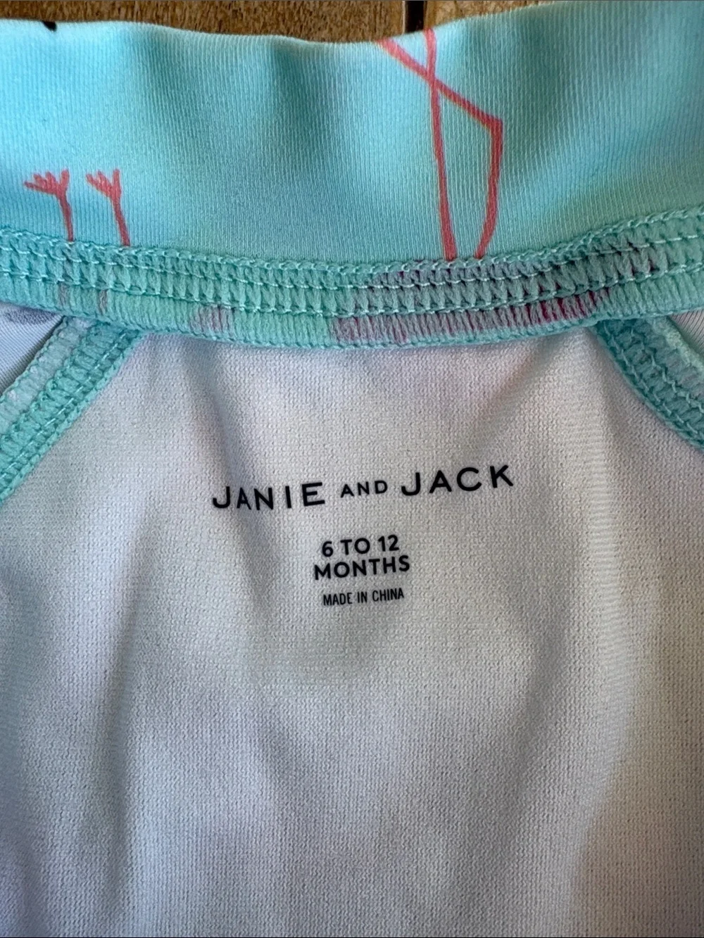 Janie and Jack Baby Flamingo Rash Guard Swimsuit 6-12m